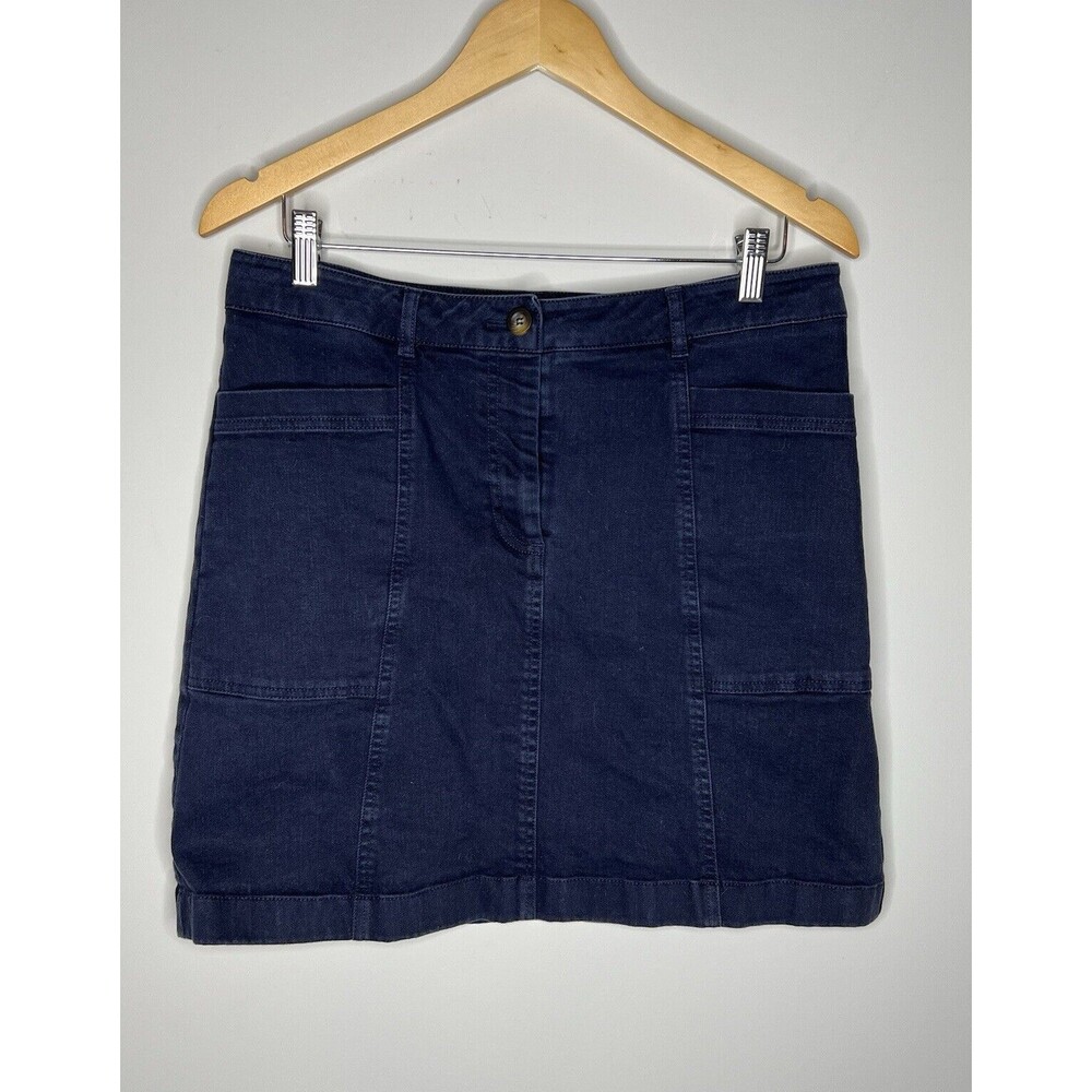 Boden Women's Denim Jean Skirt 10 US (UK 14) Dark Wash
